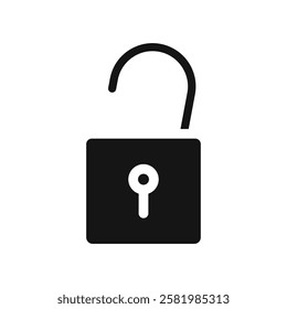 Unlock icon Vector flat thin line illustration