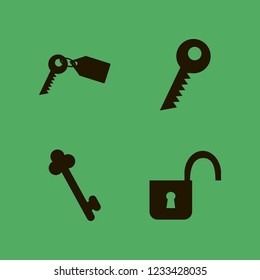 unlock icon. unlock vector icons set open lock, key and key tag