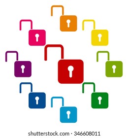 Unlock icon - vector illustration