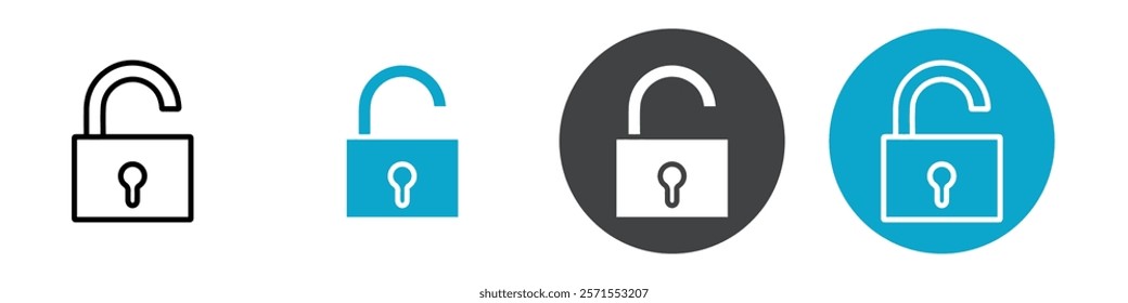 unlock icon Vector illustration in black