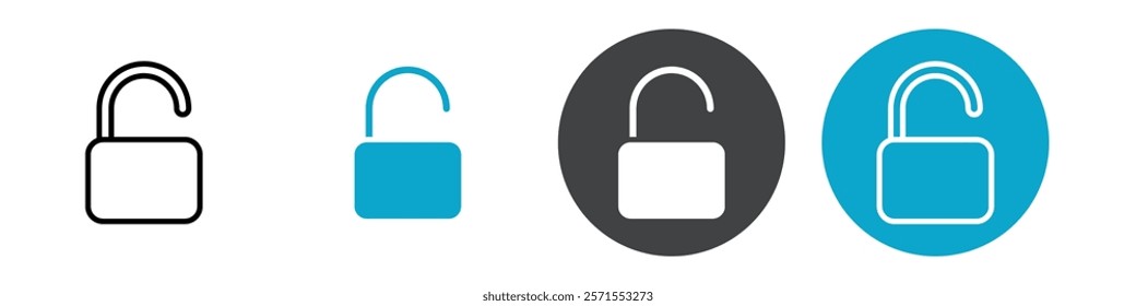 unlock icon Vector illustration in black