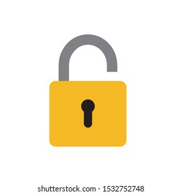 Unlock icon, vector illustration. Flat design style. vector unlock icon illustration isolated on White background, unlock icon Eps10. unlock icons graphic design vector symbols.