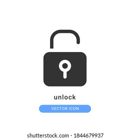 unlock icon vector illustration. unlock icon glyph design.