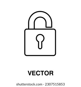 Unlock icon, vector illustration. vector unlock icon illustration isolated on White background