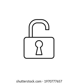unlock icon vector illustration. line style unlock icon design. isolated on white background