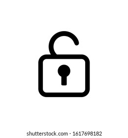 Unlock icon vector illustration logo template for many purpose. Isolated on white background