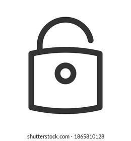unlock icon vector illustration. unlock icon outline design.