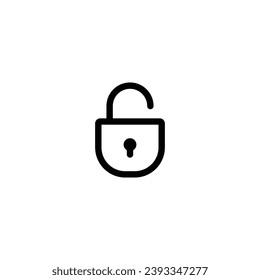 Unlock icon vector illustration. outline icon for web, ui, and mobile apps