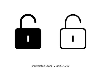 Unlock icon vector illustration. Unlock sign and symbol. unlocked padlock icon