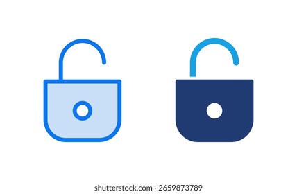 Desbloquea la Ilustración vectorial de iconos. Signo y símbolo de desbloqueo. icono de candado desbloqueado