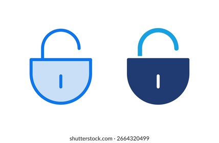 Desbloquea la Ilustración vectorial de iconos. Signo y símbolo de desbloqueo. icono de candado desbloqueado