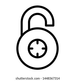 Unlock Icon, Vector Illustration,User Interface Outline