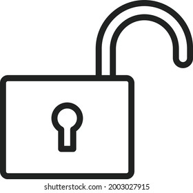 Unlock icon vector image. Can also be used for Physical Fitness. Suitable for mobile apps, web apps and print media.