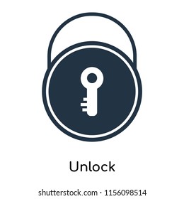 Unlock icon vector isolated on white background, Unlock transparent sign , symbols or elements in filled style