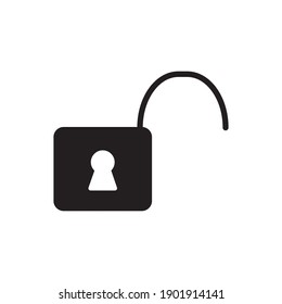 Unlock icon vector isolated on white background. Popular as the padlock icon