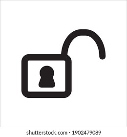 Unlock icon vector isolated on white background. Popular as a padlock