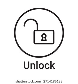 Unlock icon. Vector line symbol for a website, product card, presentation and mobile app, packaging or instruction. Editable outline sign
