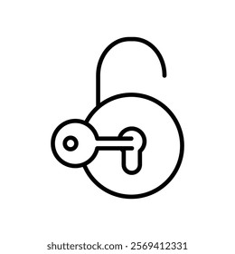 Unlock icon Vector logo outline