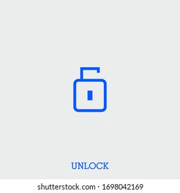 unlock icon. unlock vector on gray background