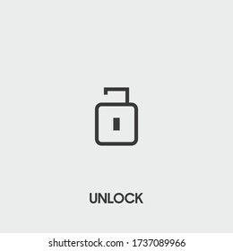 unlock icon. unlock vector on gray background