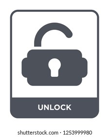 unlock icon vector on white background, unlock trendy filled icons from Geometry collection, unlock simple element illustration