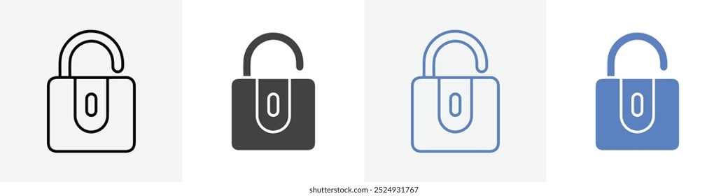 unlock icon vector set use for web