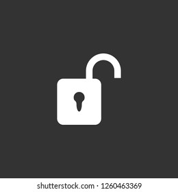 unlock icon vector. unlock sign on black background. unlock icon for web and app