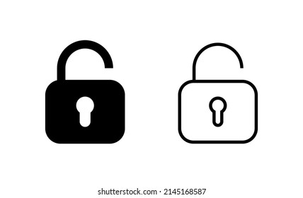 Unlock icon vector. Unlock sign and symbol. unlocked padlock icon