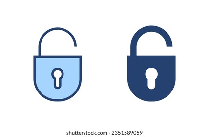 Desbloquear el vector de icono. Desbloquear el signo y el símbolo. icono de candado desbloqueado