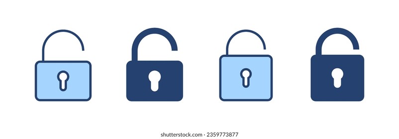 Unlock icon vector. Unlock sign and symbol. unlocked padlock icon