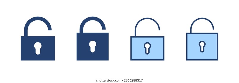 Desbloquear el vector de icono. Desbloquear el signo y el símbolo. icono de candado desbloqueado