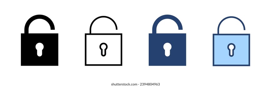 Desbloquear el vector de icono. Desbloquear el signo y el símbolo. icono de candado desbloqueado