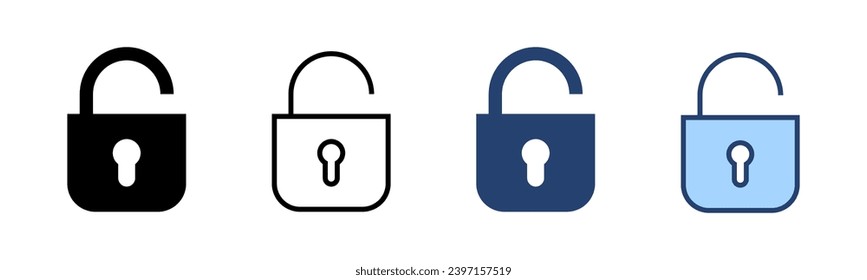 Unlock icon vector. Unlock sign and symbol. unlocked padlock icon