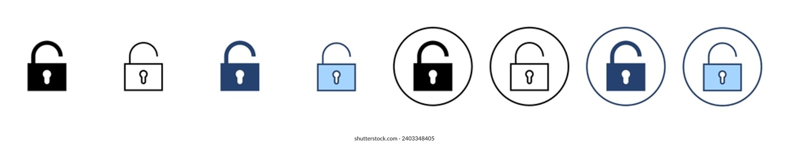 Desbloquear el vector de icono. Desbloquear el signo y el símbolo. icono de candado desbloqueado