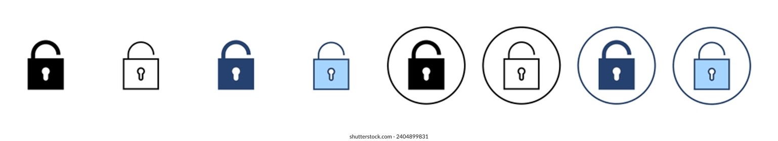 Desbloquear el vector de icono. Desbloquear el signo y el símbolo. icono de candado desbloqueado