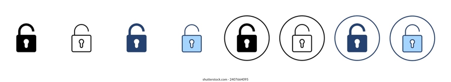 Desbloquear el vector de icono. Desbloquear el signo y el símbolo. icono de candado desbloqueado