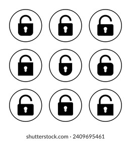 Desbloquear el vector de icono. Desbloquear el signo y el símbolo. icono de candado desbloqueado