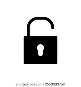 Vetor de ícone de desbloqueio. Desbloquear sinal e símbolo. ícone de cadeado desbloqueado
