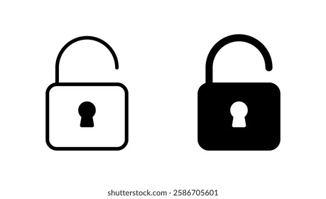 Unlock icon vector. Unlock sign and symbol. unlocked padlock icon