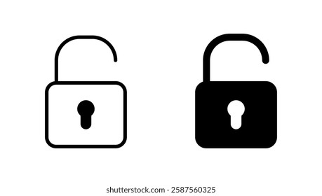 Unlock icon vector. Unlock sign and symbol. unlocked padlock icon