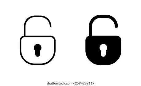 Unlock icon vector. Unlock sign and symbol. unlocked padlock icon