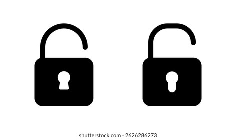 Unlock icon vector. Unlock sign and symbol. unlocked padlock icon
