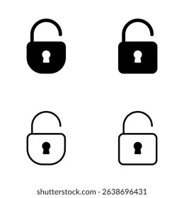 Unlock icon vector. Unlock sign and symbol. unlocked padlock icon