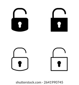 Unlock icon vector. Unlock sign and symbol. unlocked padlock icon