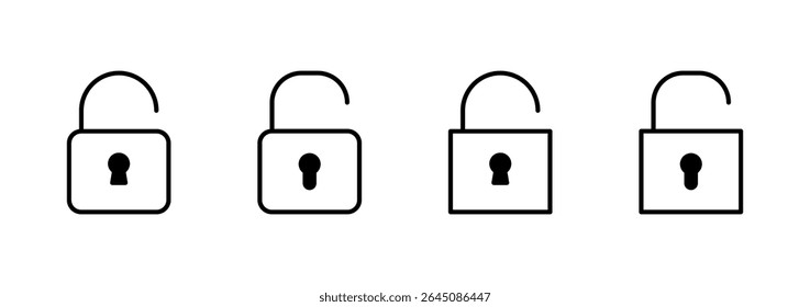 Unlock icon vector. Unlock sign and symbol. unlocked padlock icon