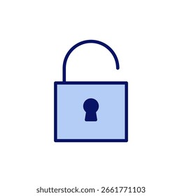 Desbloquea el Vector de iconos. Signo y símbolo de desbloqueo. icono de candado desbloqueado