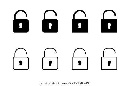 Unlock icon vector. Unlock sign and symbol. unlocked padlock icon