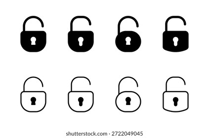 Unlock icon vector. Unlock sign and symbol. unlocked padlock icon