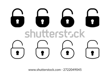 Unlock icon vector. Unlock sign and symbol. unlocked padlock icon