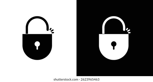 Unlock icon vector, solid logo illustration, pictogram